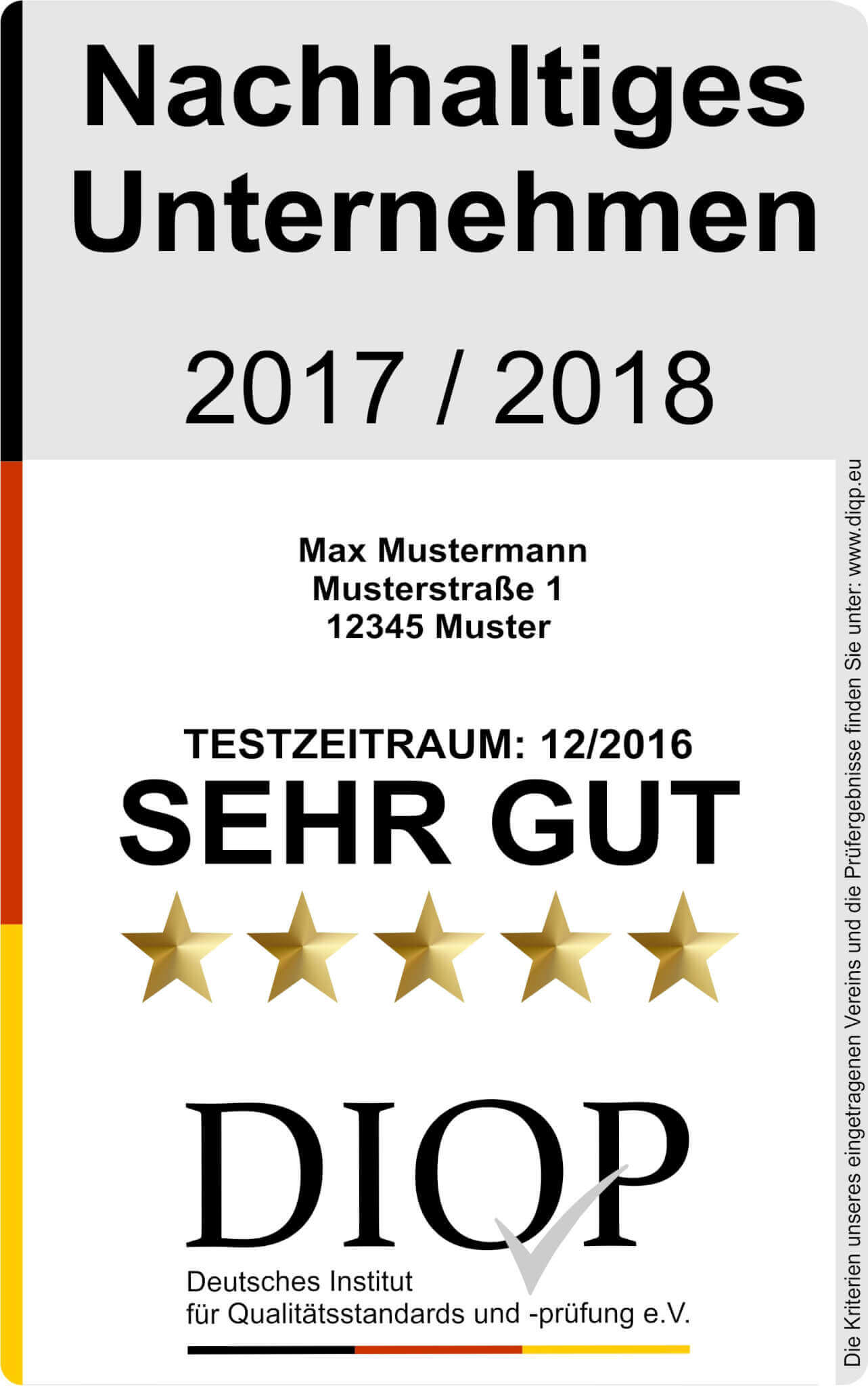 Nachhaltiges Unternehmen Gütesiegel für nachhaltige Unternehmen