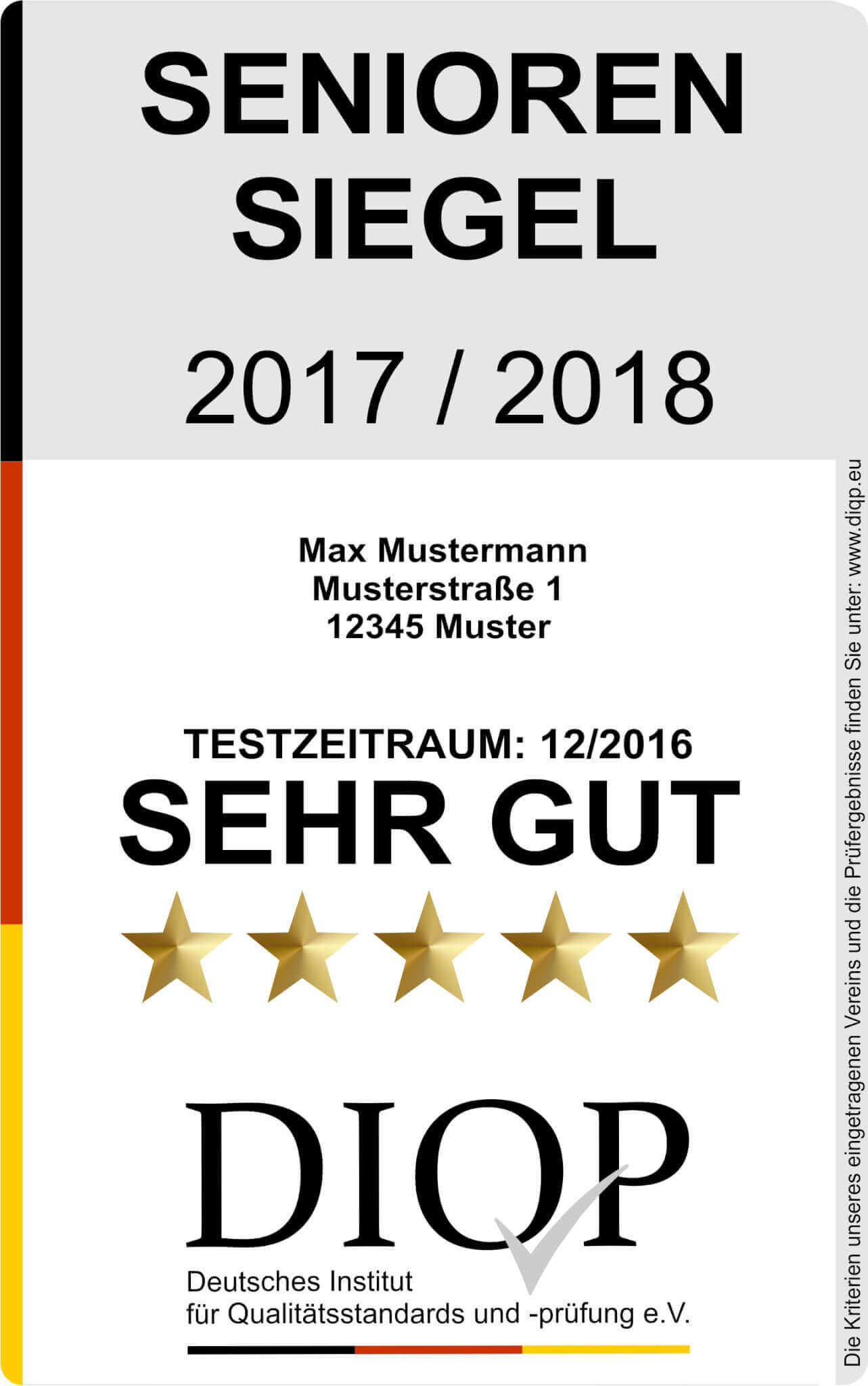 Seniorensiegel Das Senioren Siegel vom DIQP