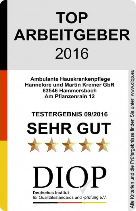 TOP Arbeitgeber Hauskrankenpflege TOP Arbeitgeber Hauskrankenpflege