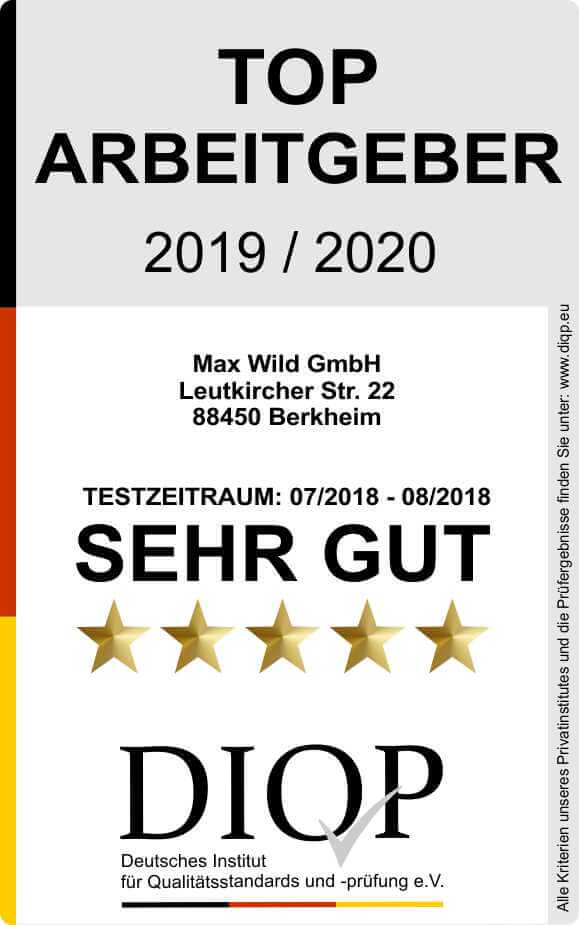 Top Arbeitgeber Max Wild 2019-2020 klein Top Arbeitgeber Max Wild 2019-2020 klein