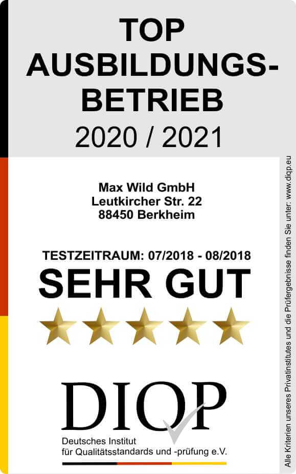 Top Ausbildungsbetrieb Max Wild 2020-2021 klein Top Ausbildungsbetrieb Max Wild 2020-2021 klein