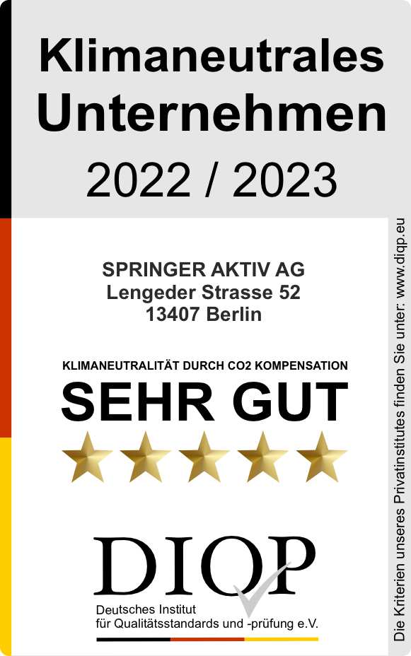 Klimaneutrales Unternehmen - Springer Aktiv AG
