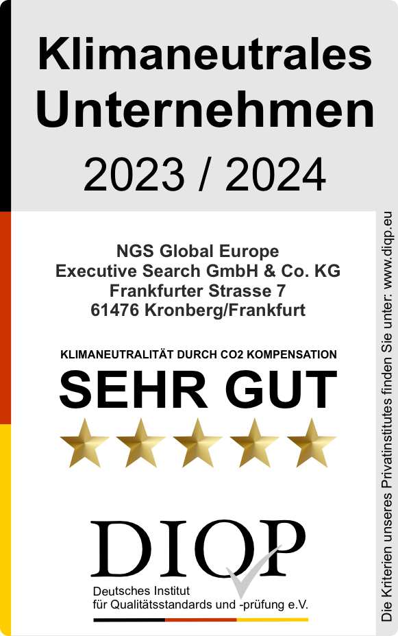 Klimaneutrales Unternehmen (DIQP) - NGS Global Europe Executive Search GmbH & Co. KG