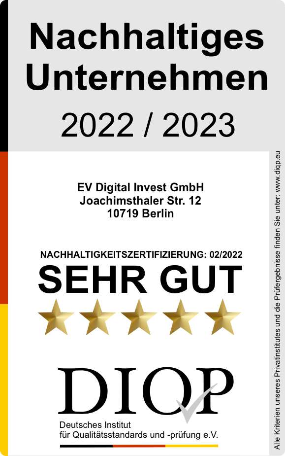Nachhaltiges Unternehmen (DIQP) - EV Digital Invest GmbH
