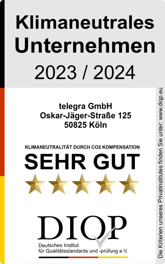 Klimaneutrales Unternehmen telegra GmbH