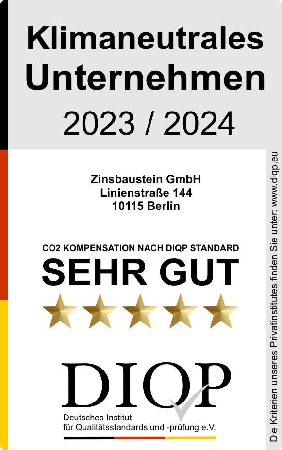 Klimaneutrales Unternehmen Zinsbaustein GmbH