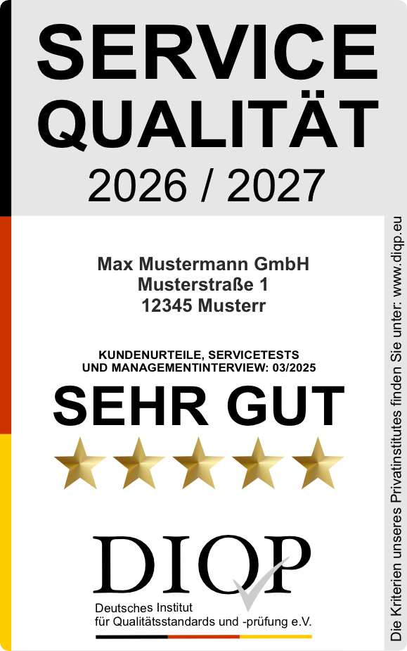 Gütesiegel Geprüfte Service Qualität Gütesiegel Geprüfte ServiceQualität