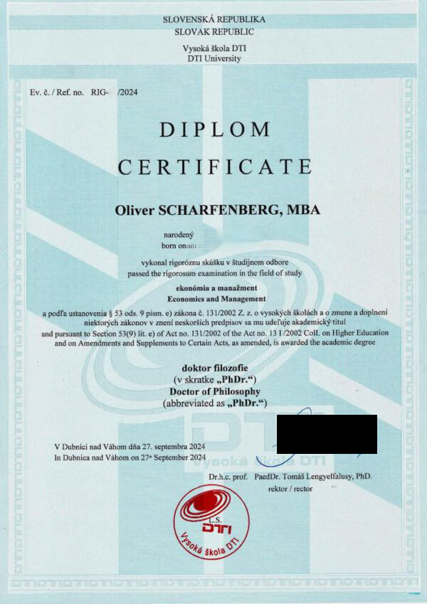 PhDr-Fernstudium-Doktortitel-Urkunde